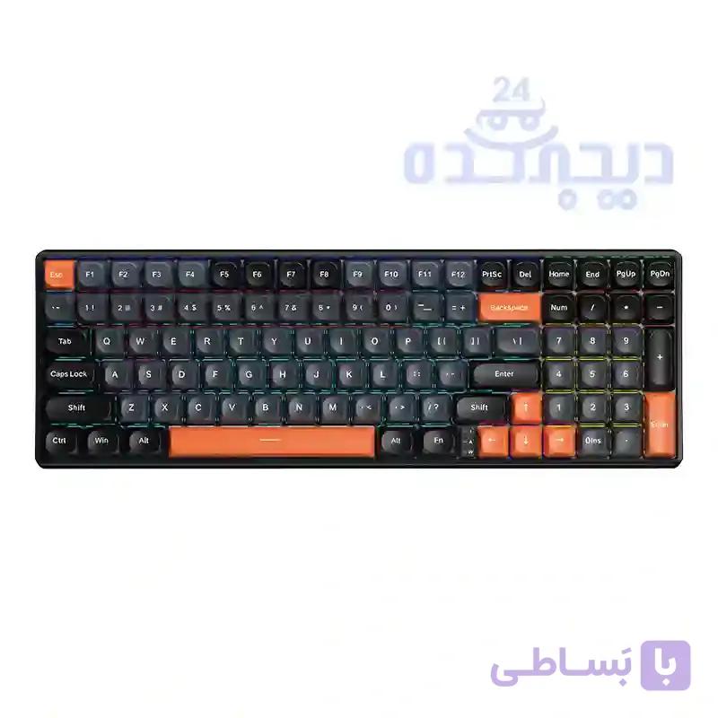 کیبورد ائولا aula s100 pro black-orange باسیم — تصویر 1