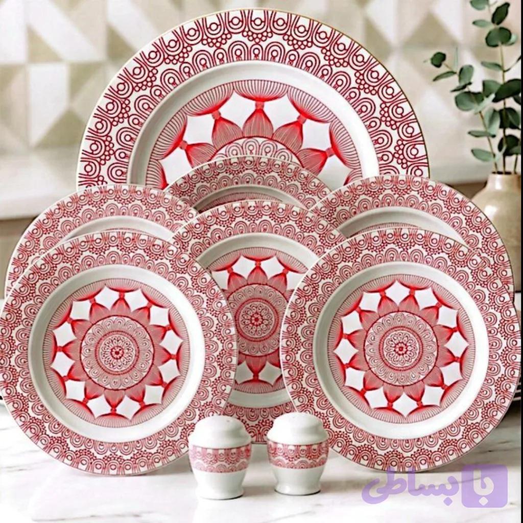 9 پارچه چینی قرمز
