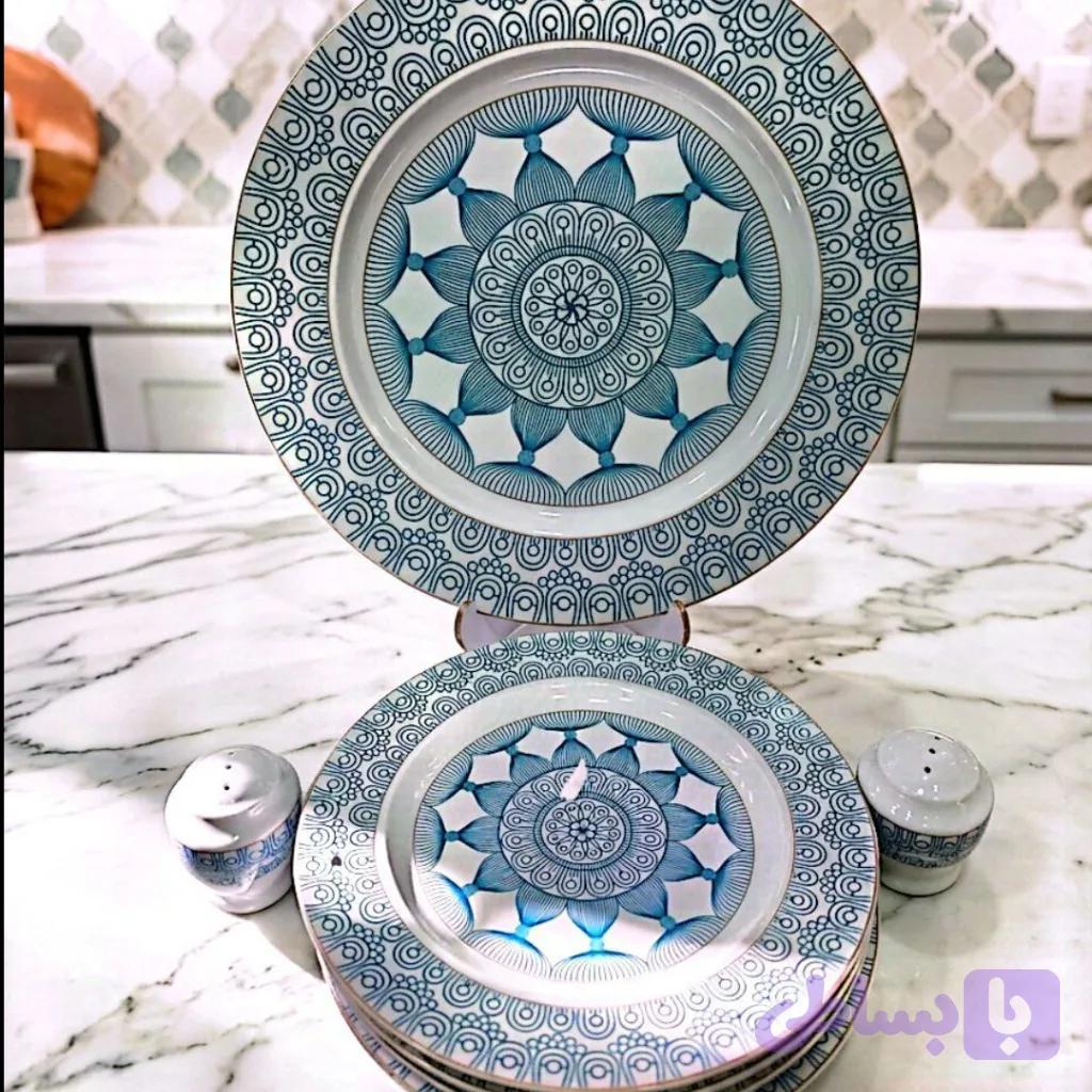 9پارچه چینی فیروزه ای