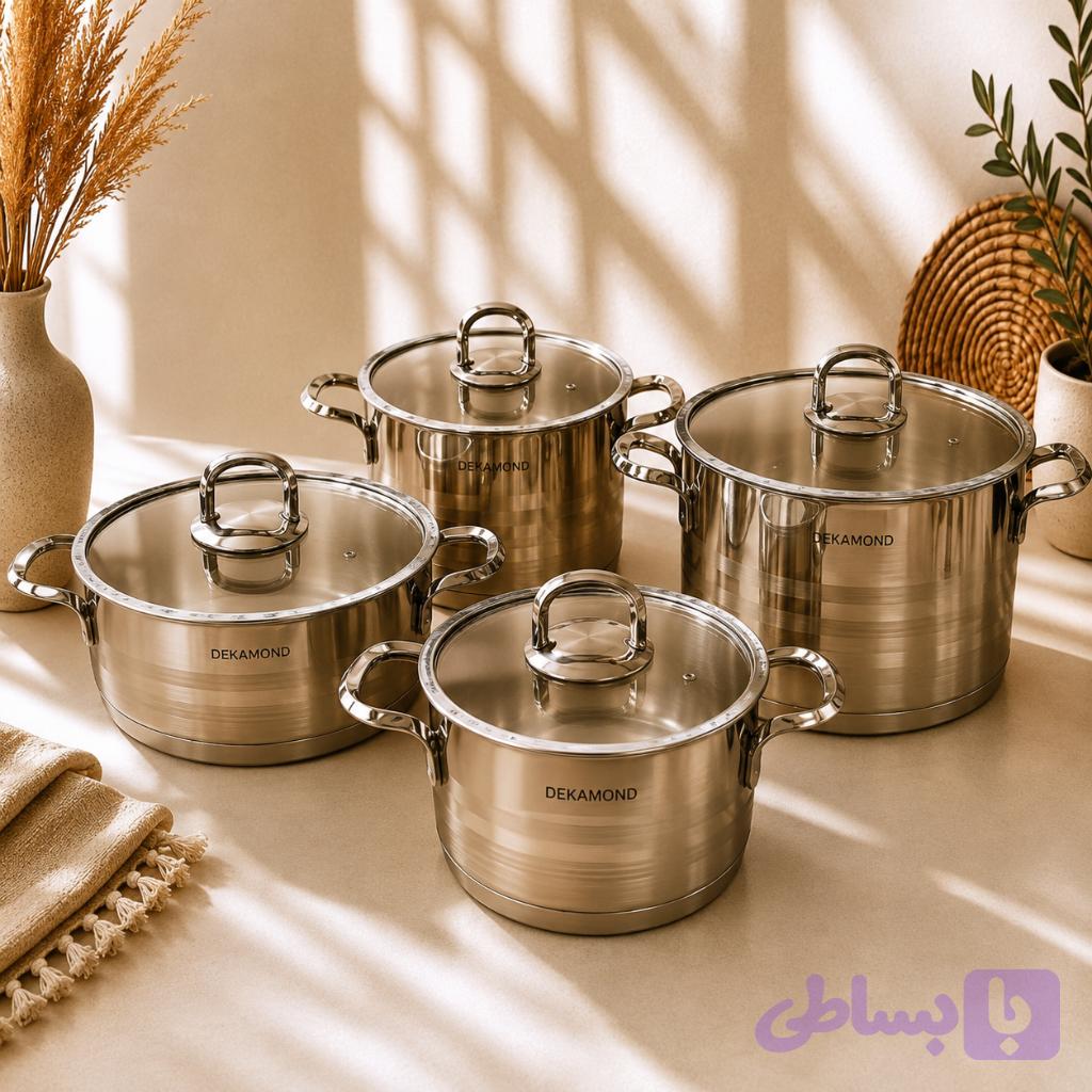 قابلمه استیل دکامند 8 پارچه
