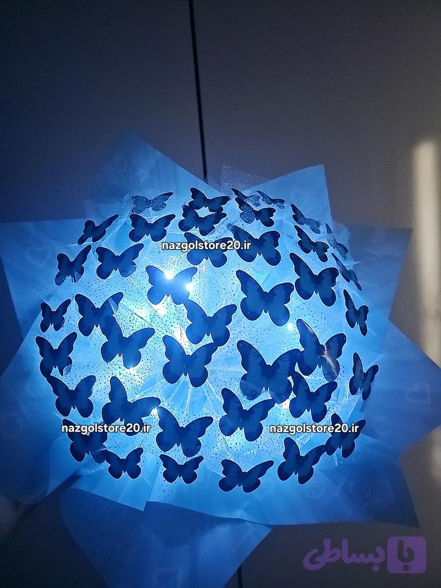 دسته گل پروانه ای آبی 50 شاخه