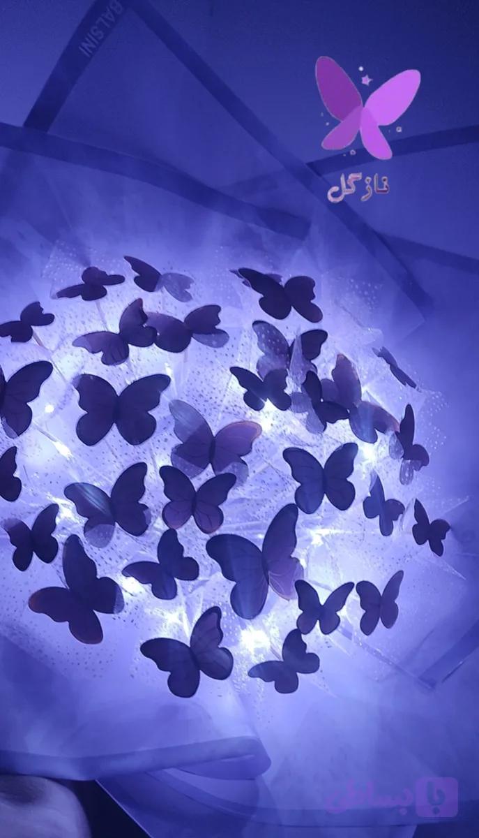 دسته گل پروانه ای بنفش