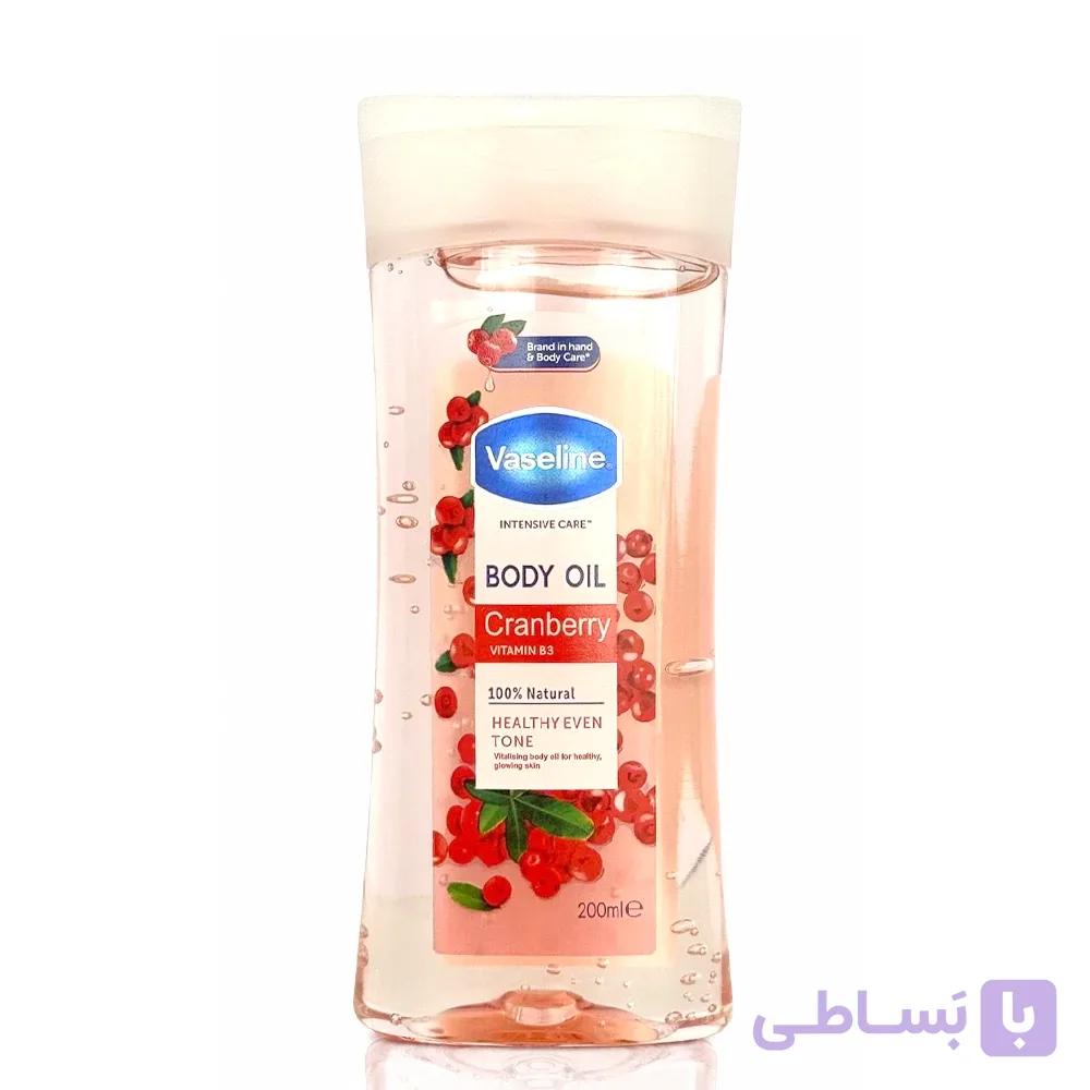 روغن بدن ژله‌ای وازلین مدل Cranberry حاوی ویتامین B3 رایحه زغال اخته حجم 200 میلی‌لیتر