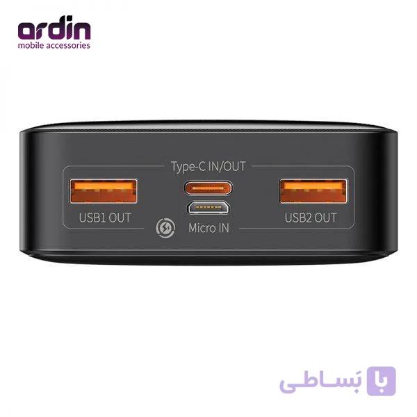 شارژر همراه باسئوس مدل PPDML-J01 ظرفیت 20000 میلی آمپر ساعت - 15 وات