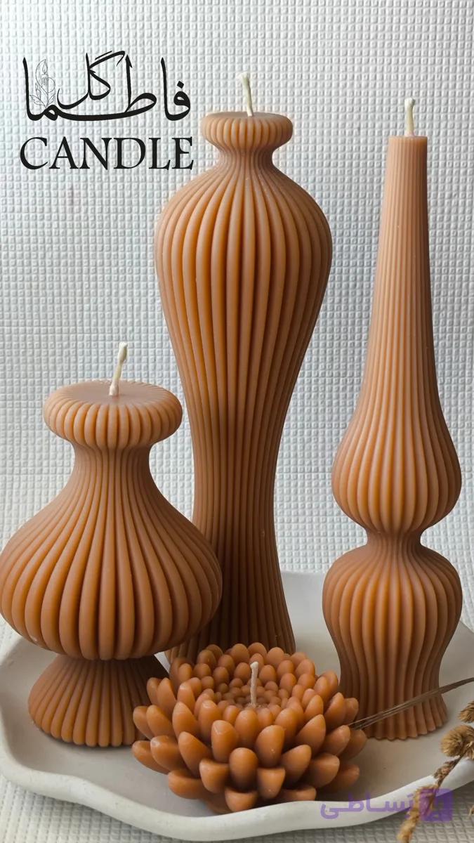 شمع دکوراتیو طرح شیاردار