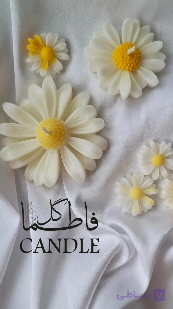 شمع گل بابونه سفید و زرد