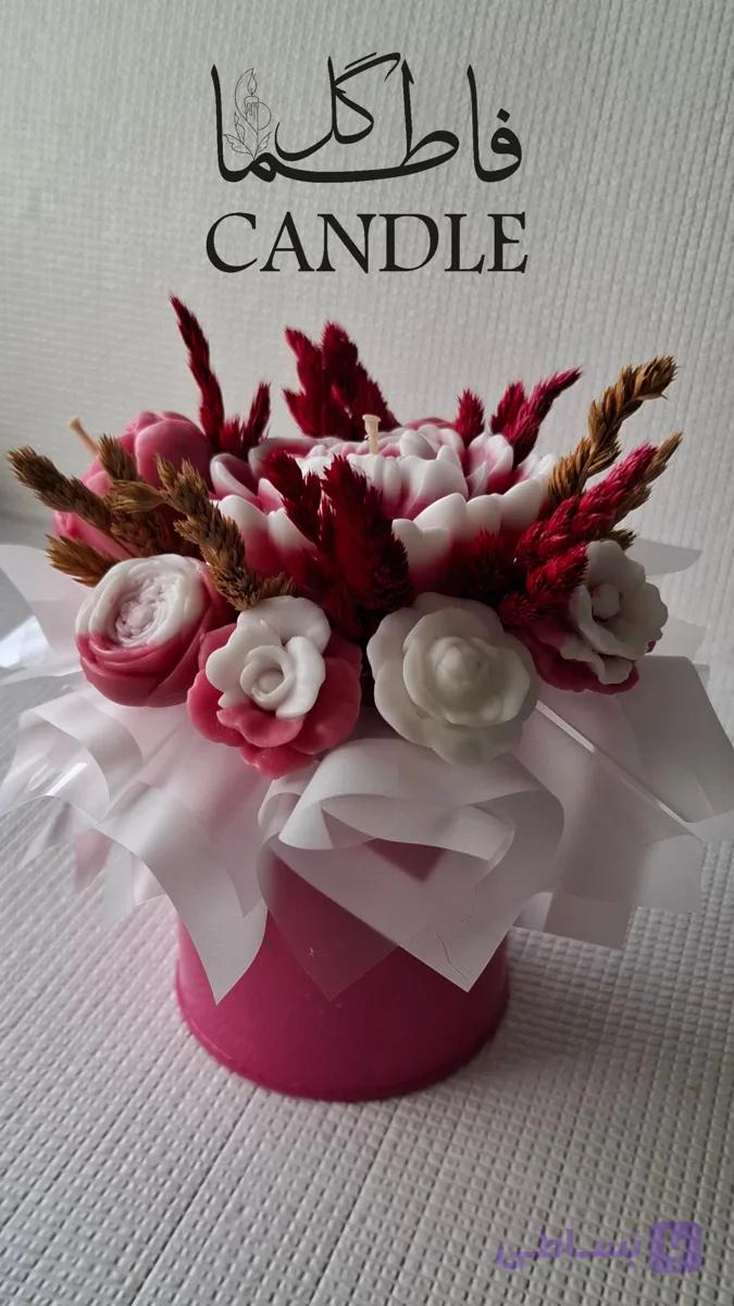 باکس گل ژورنالی سرخ آبی کوچک