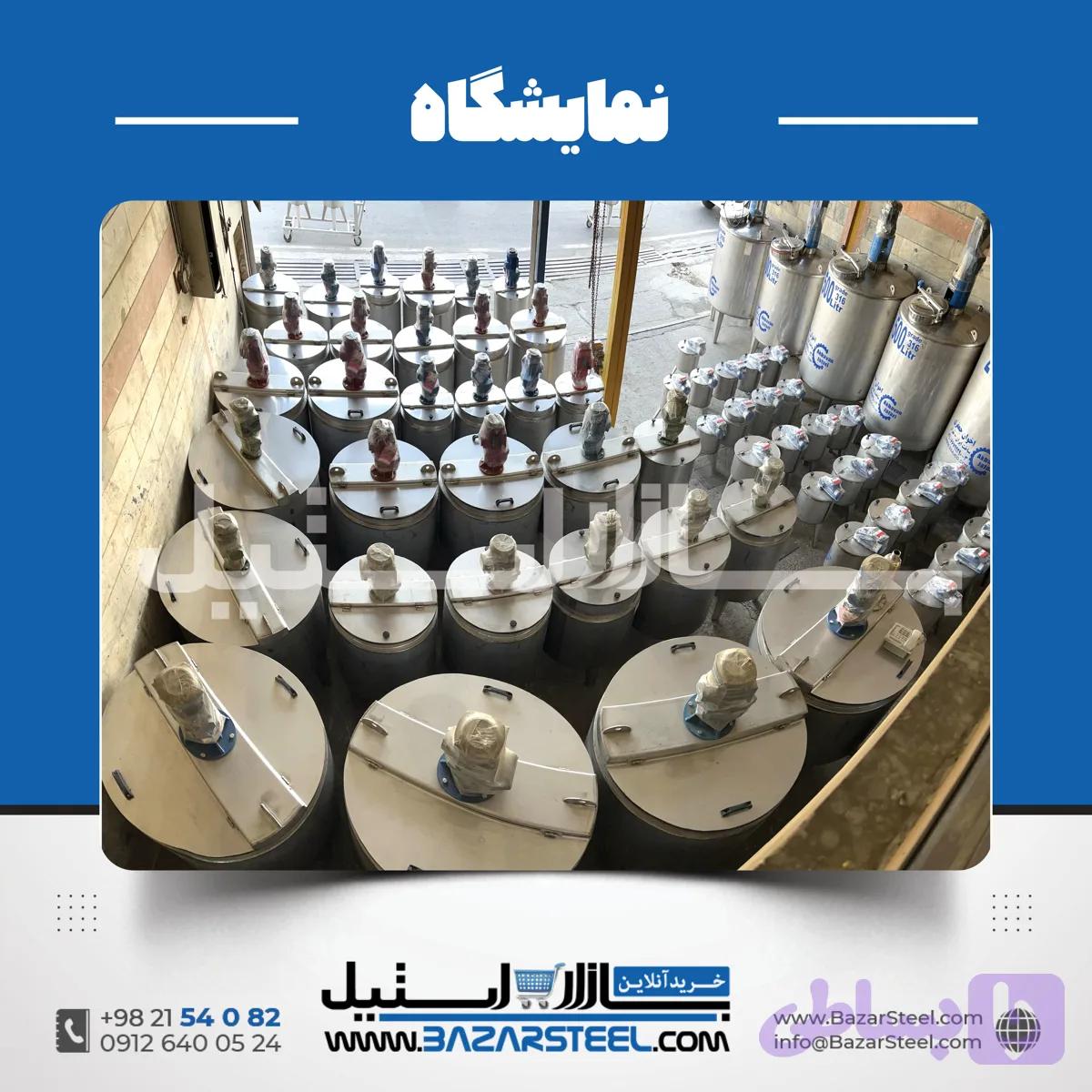 مخزن استیل، میکسر پروسس تانکر و پاتیل و وان استیل 304 و 316 | قیمت روز + سفارش ساخت