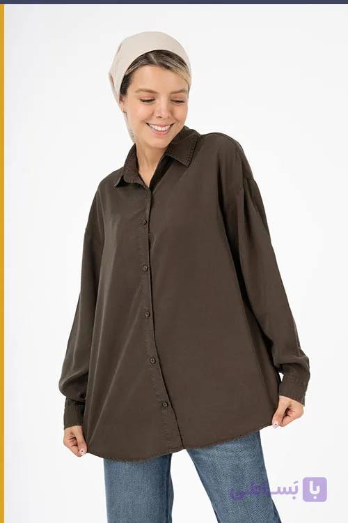 شومیز سیلک پایین هلال قد 70 کد TS004 — تصویر 1