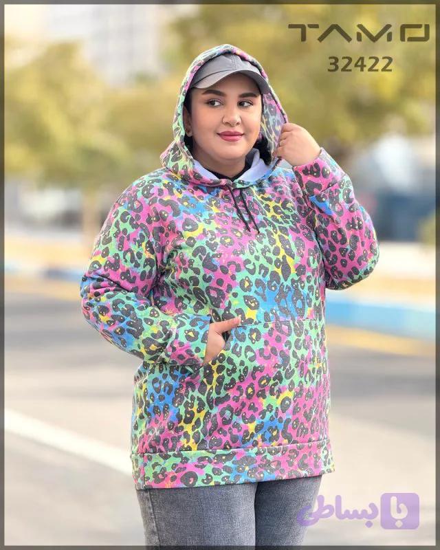 32422 - هودی کرکدار پلنگی رنگی