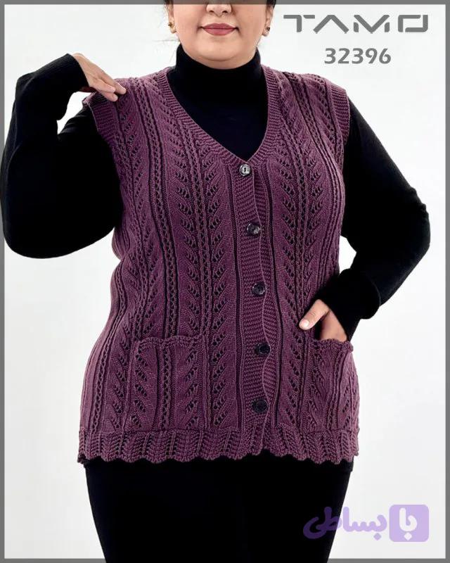 32396 - جلیقه بافت ژور بنفش