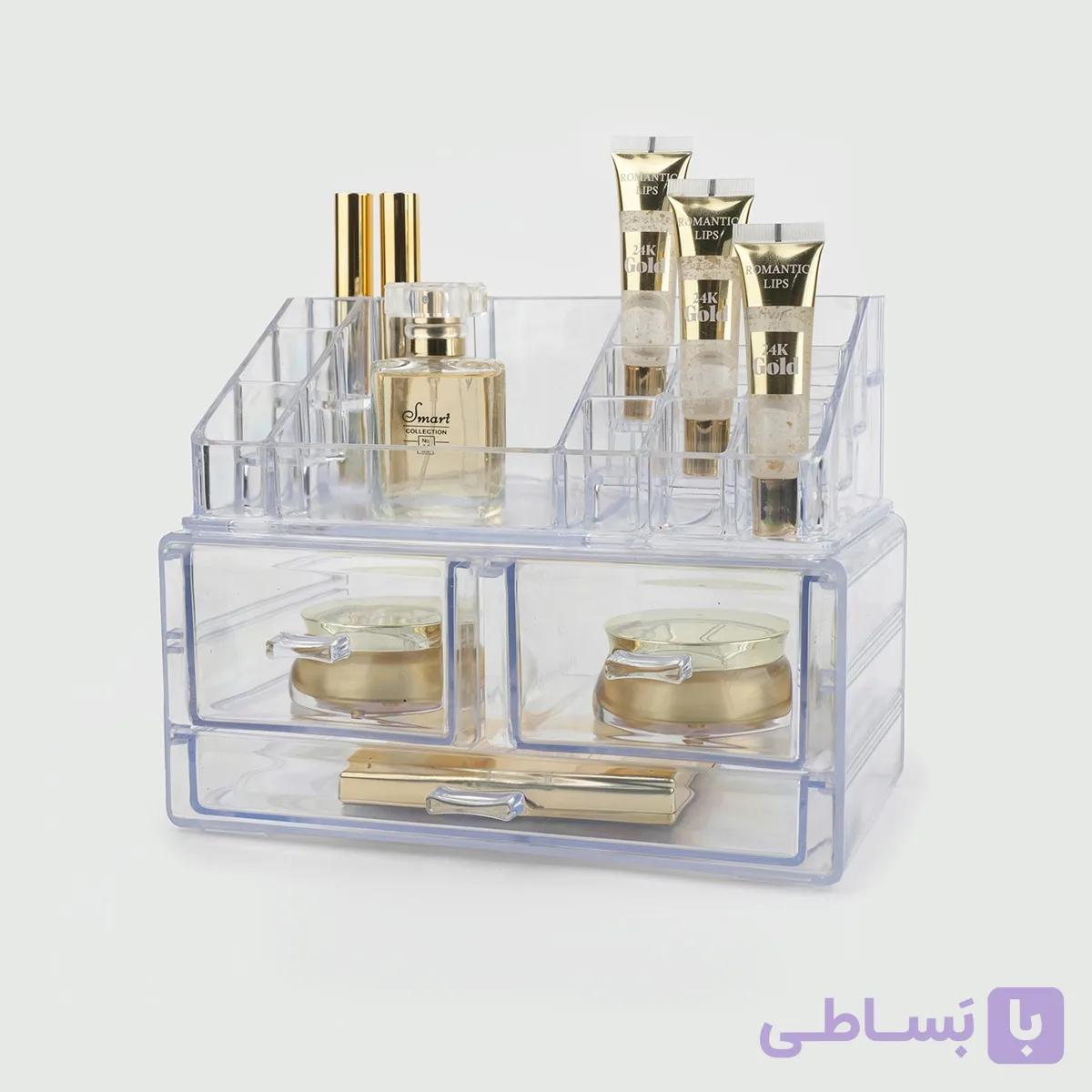 استند آرایشی سه کشو متوسط با رویه ساده کد 7063 — تصویر 1