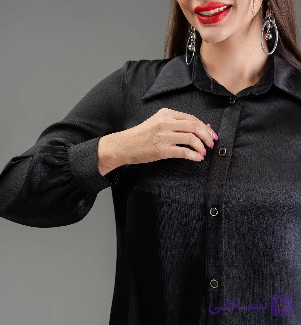 شومیز استین بلند زنانه جنس ساتن