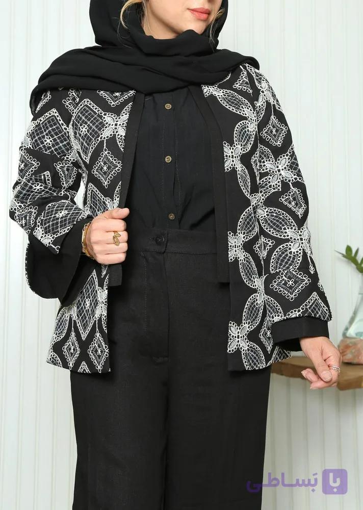 کت و شلوار قیطون دوزی زنانه
