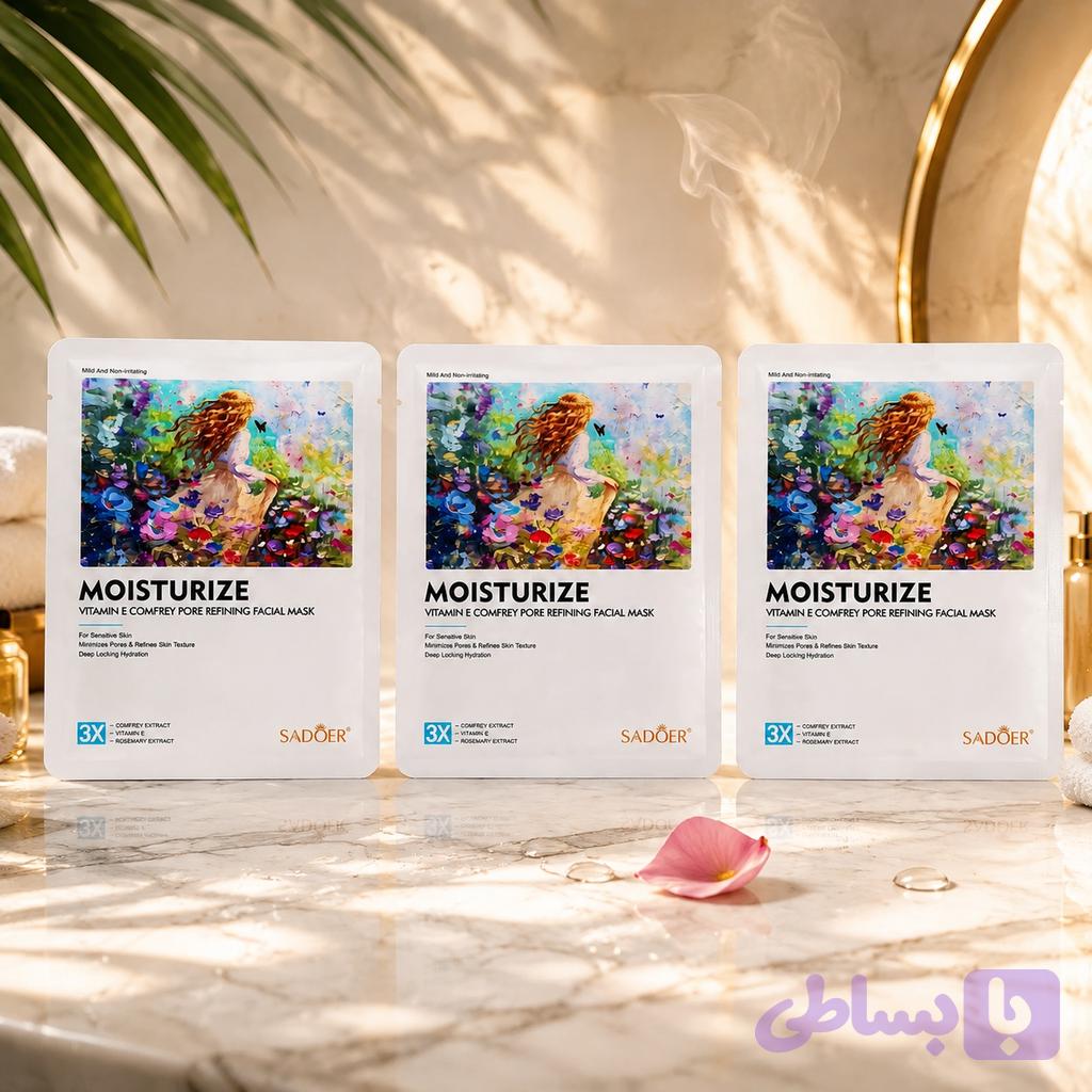 ماسک ورقه ای ویتامین E و قابض منافذ سادوئر (SADOER 3X Pore Refining)