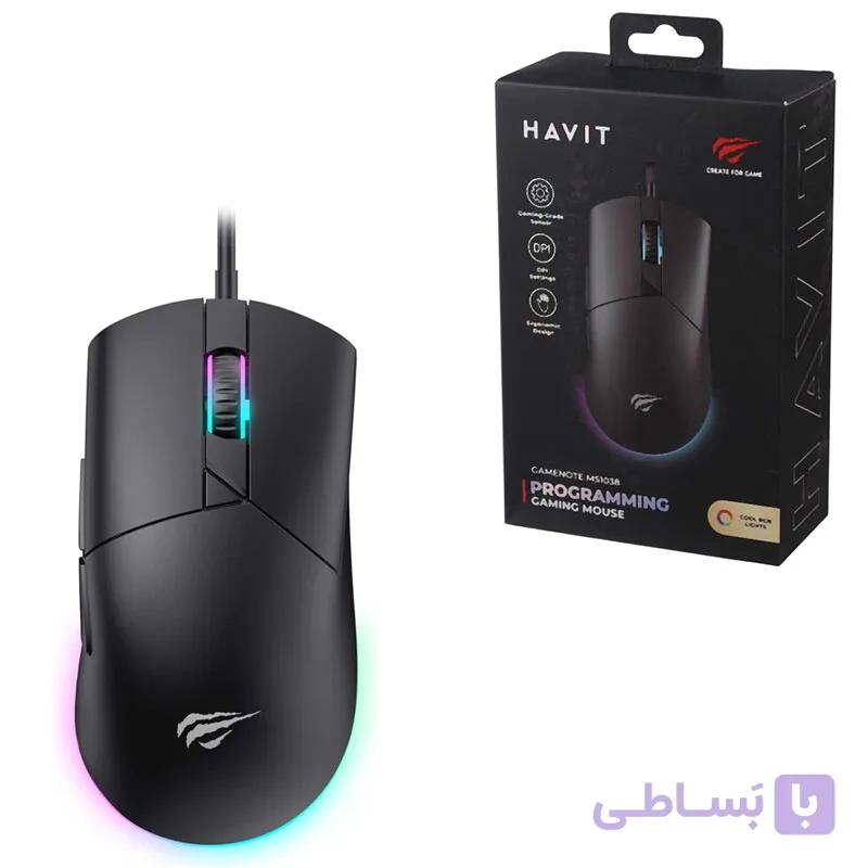موس گیمینگ هویت باسیم مدل Gamenote MS1038 — تصویر 1