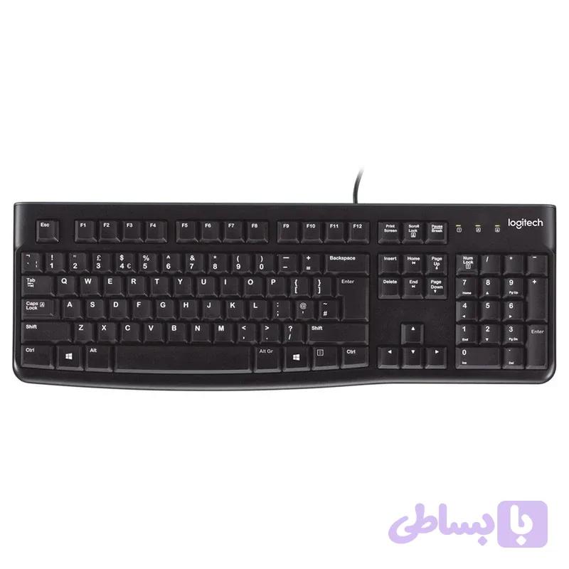 کیبورد لاجیتک مدل K120 با سوییچ ممبران، Full Size، پایه‌های قابل تنظیم، اتصال Plug & Play، حروف حک شده فارسی، مقاوم در مقابل نفوذ مایعات — تصویر 1