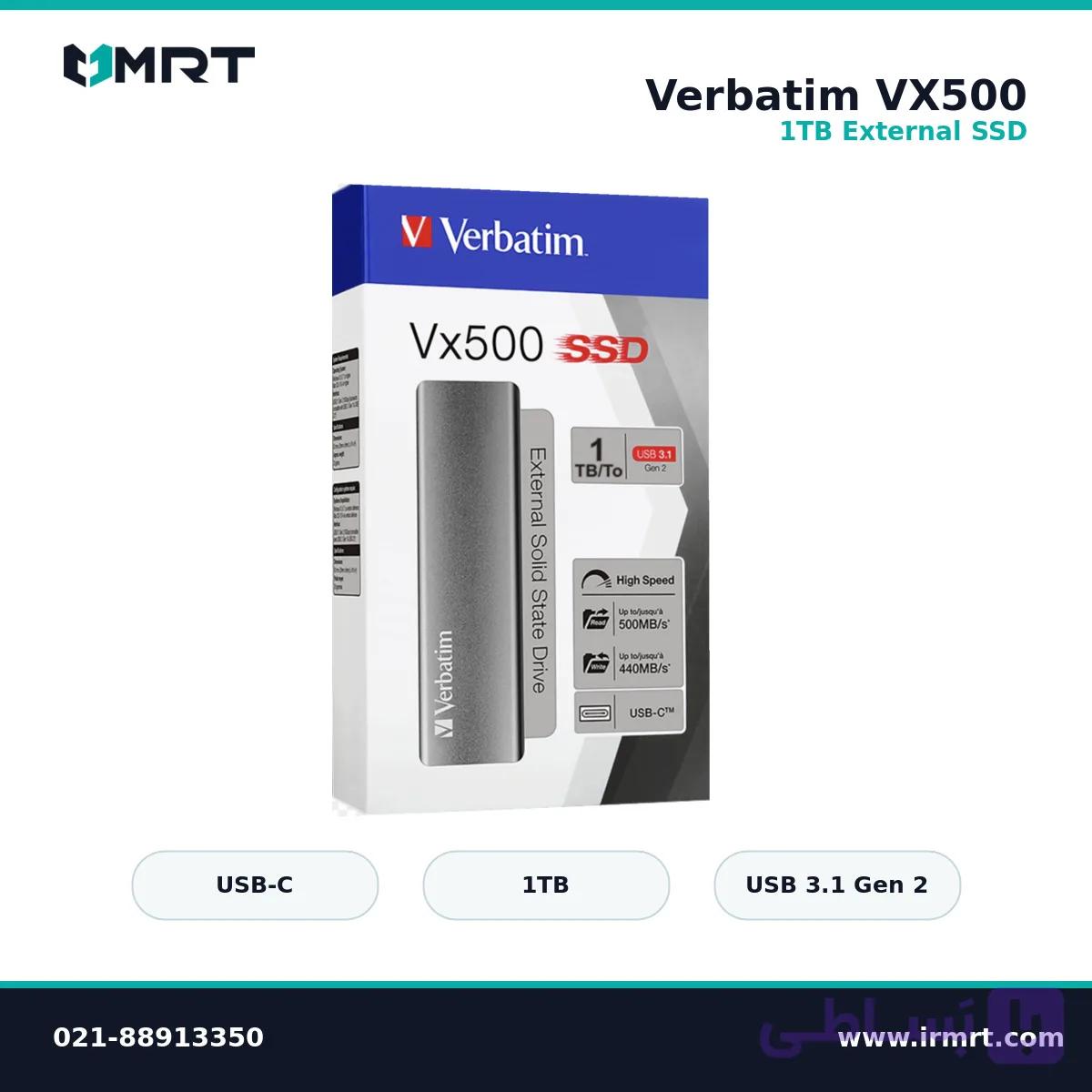 SSD اکسترنال Verbatim VX500 1TB — تصویر 1