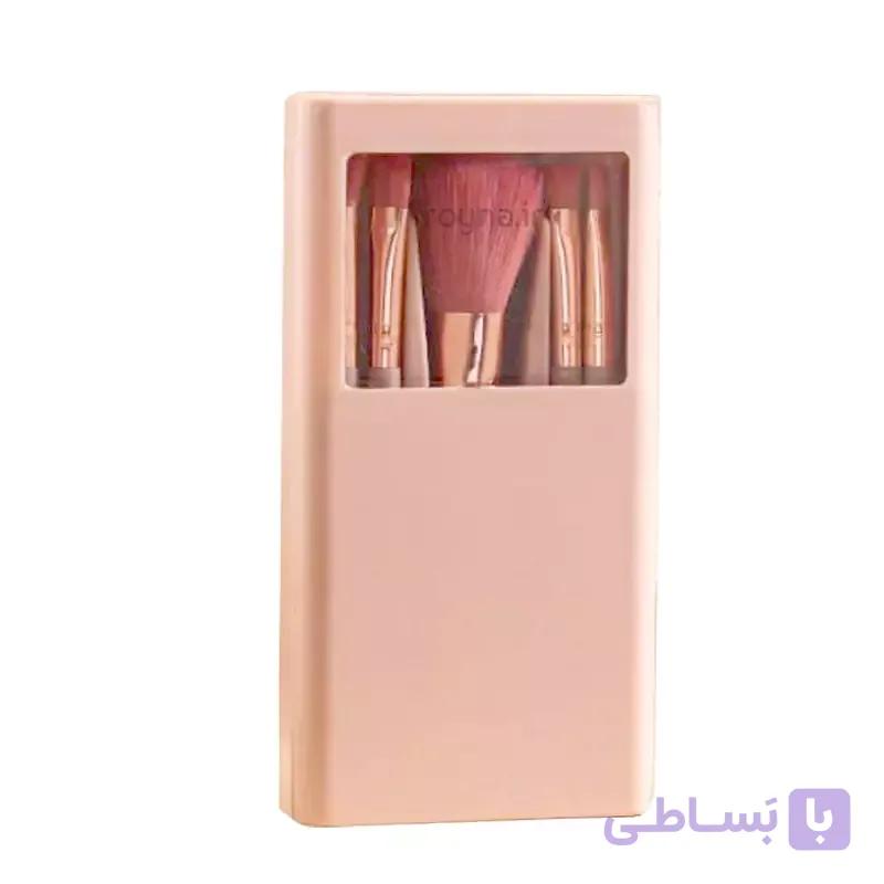 ست براش ۵ تکه جعبه دار مینی با آینه — تصویر 1