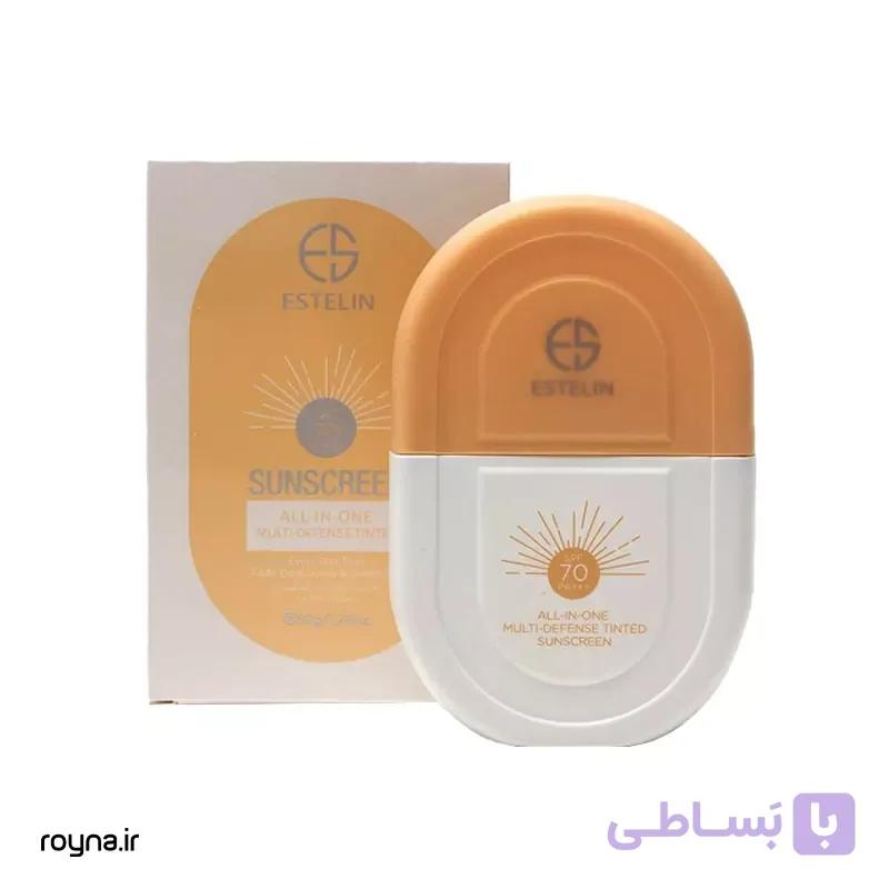 کرم ضد آفتاب استلین تینتی با SPF70 رنگی حجم 50 میلی لیتر — تصویر 1