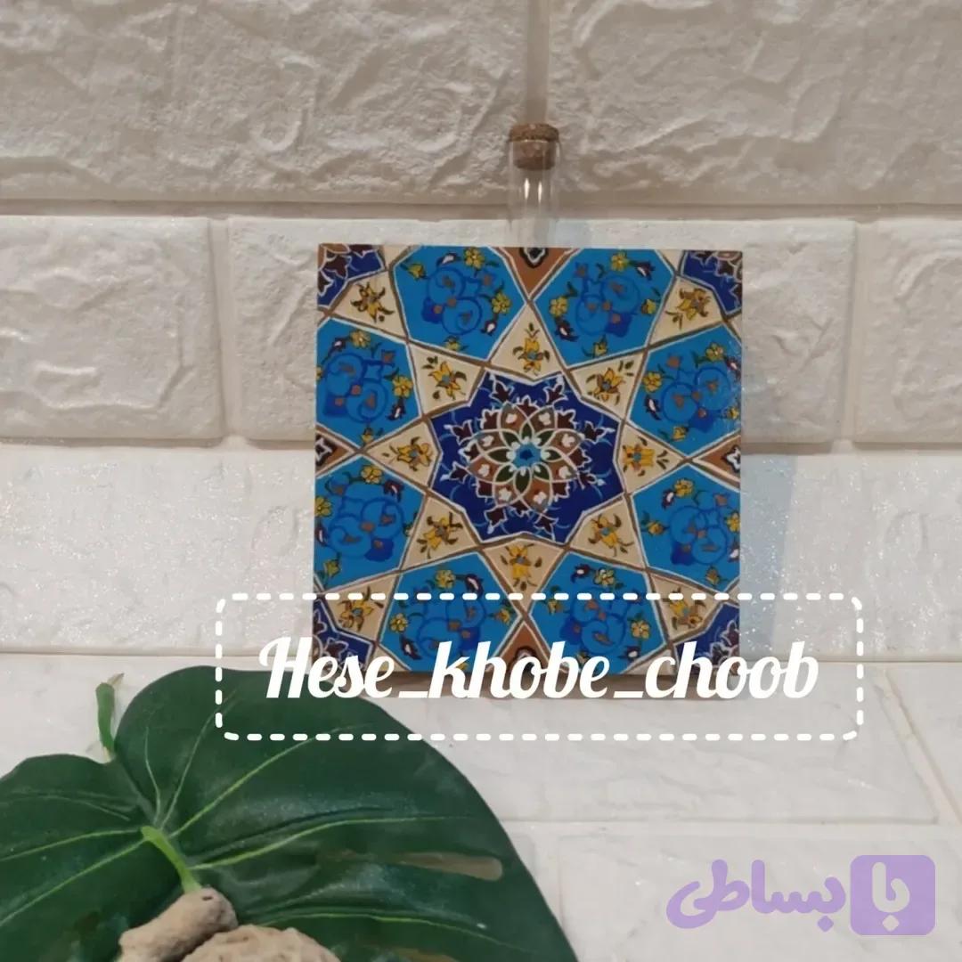 گلدان چوبی با نقاشی
