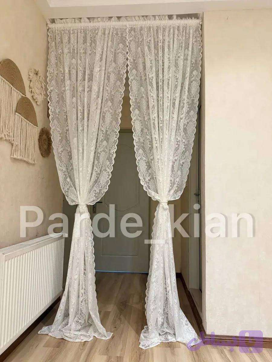 پرده آماده عثمانی رنگ شیری — تصویر 1