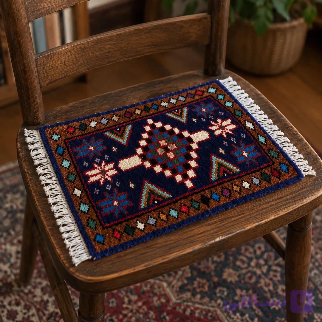 فرش دستبافت صندلی پشمی نشیمن – فرش امین (کد16290) — تصویر 1