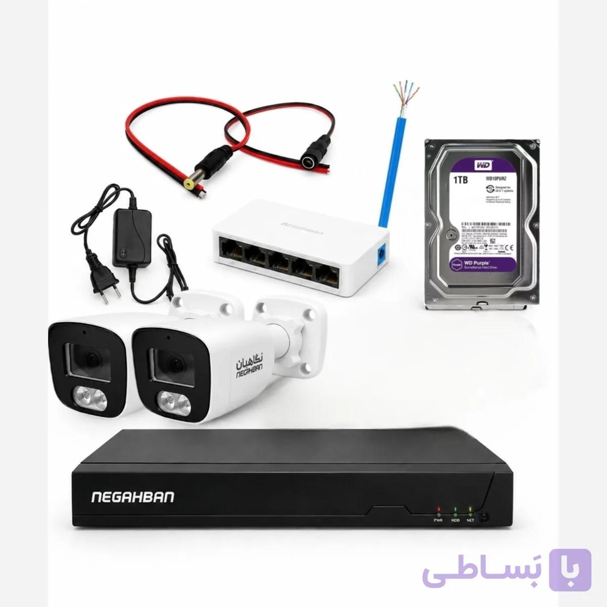 پکیج4 عددی دوربین مداربسته BN-904-CH42 IP با هارد 1 ترابایت حرفه ای و هوشمند،تمام رنگی،ضد آب