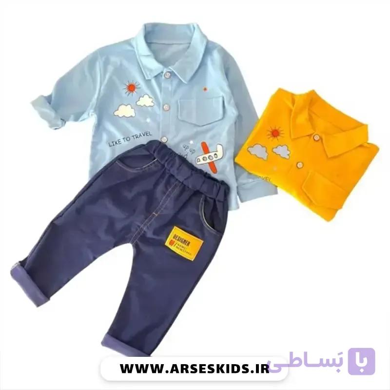 ست بلوز و شلوار پسرانه طرح تراول | استایل شیک و کاربردی — تصویر 1
