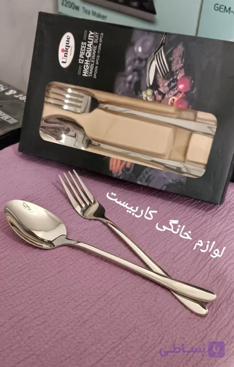 قاشق و چنگال یونیک جعبه مشکی — تصویر 1