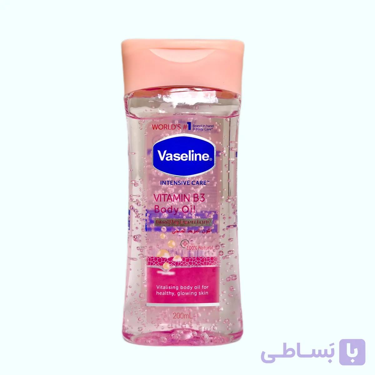 روغن بدن ژلی روشن کننده صورتی وازلین 200 میل