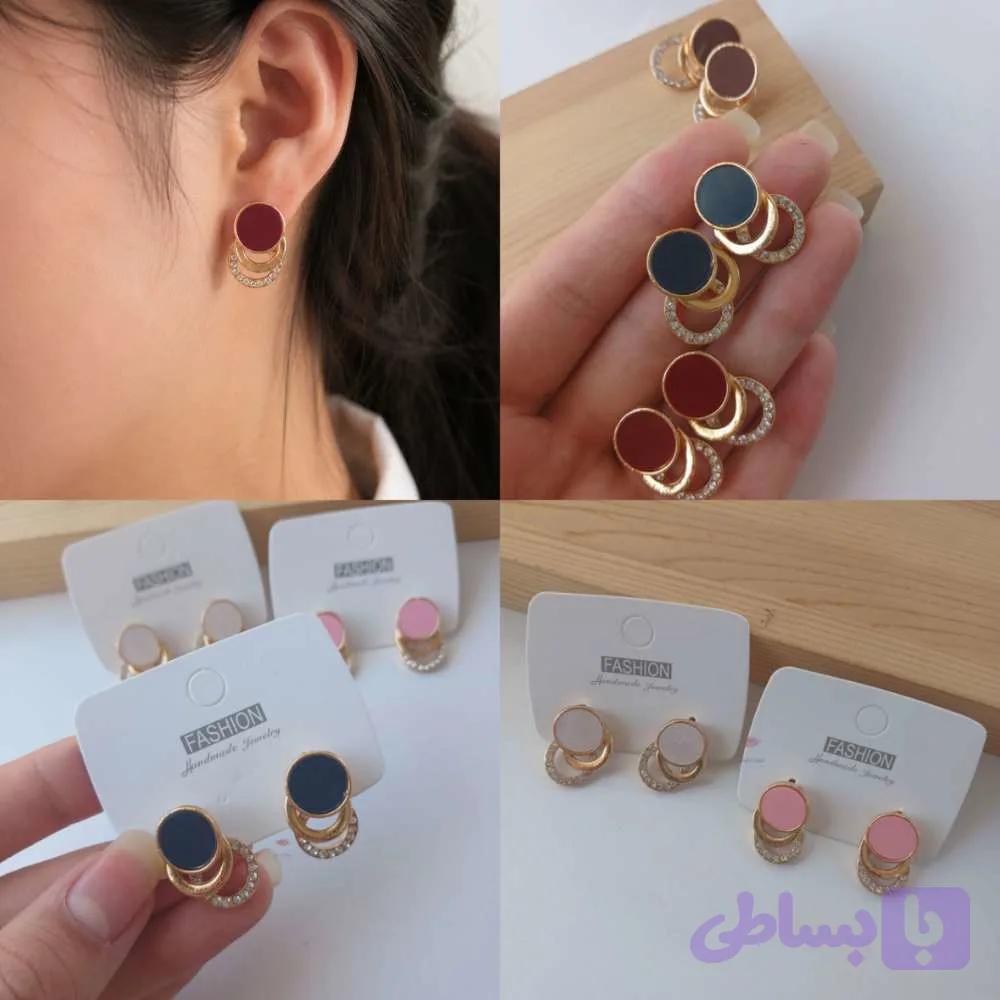گوشواره فانتزی سه رینگ