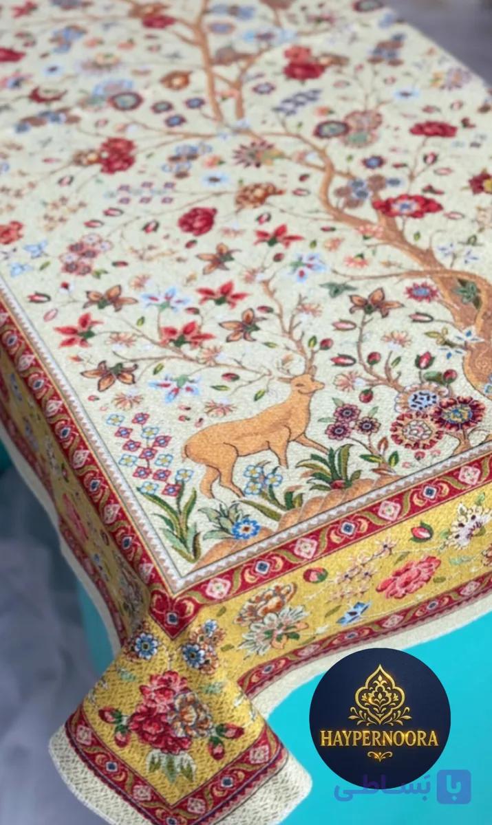 رومیزی جنس مخمل گرم بالا دو رو ( طرح آهو)