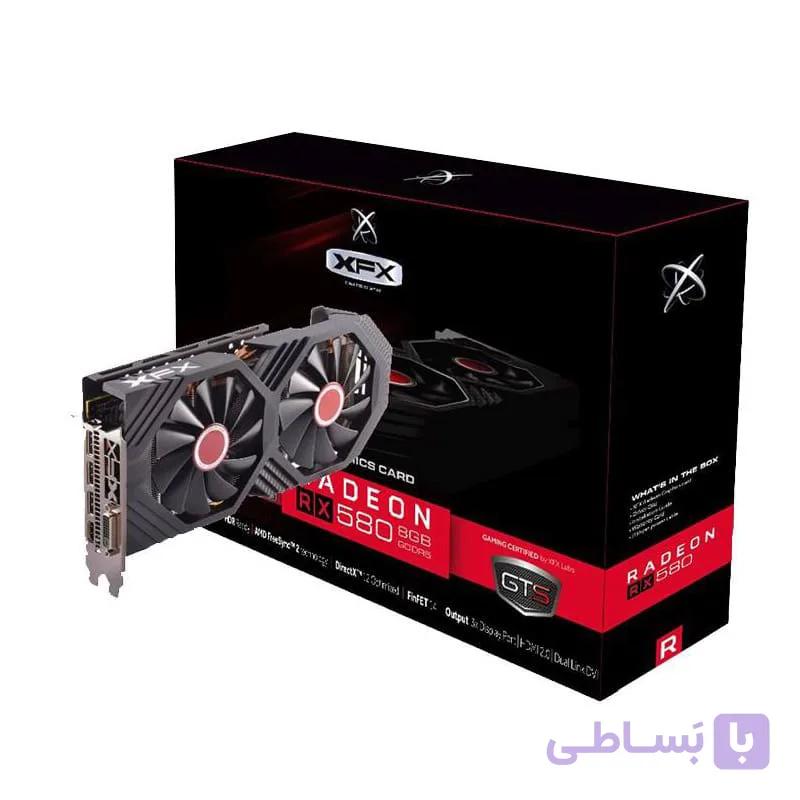 کارت گرافیک XFX RX580 8GB استوک پیچ پلمپ دارای جعبه (استوک-دارای جعبه-پیچ پلمپ-صدای کویل دارند-دما زیر 85) — تصویر 1