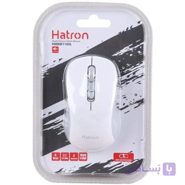 ماوس بی سیم هترون HMBW116SL سفید | موس سایلنت با دانگل USB — تصویر 1