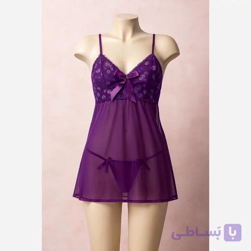 لباس خواب زنانه برند jiaxin توری بسیارنرم ولطیف اورجینال فری سایز