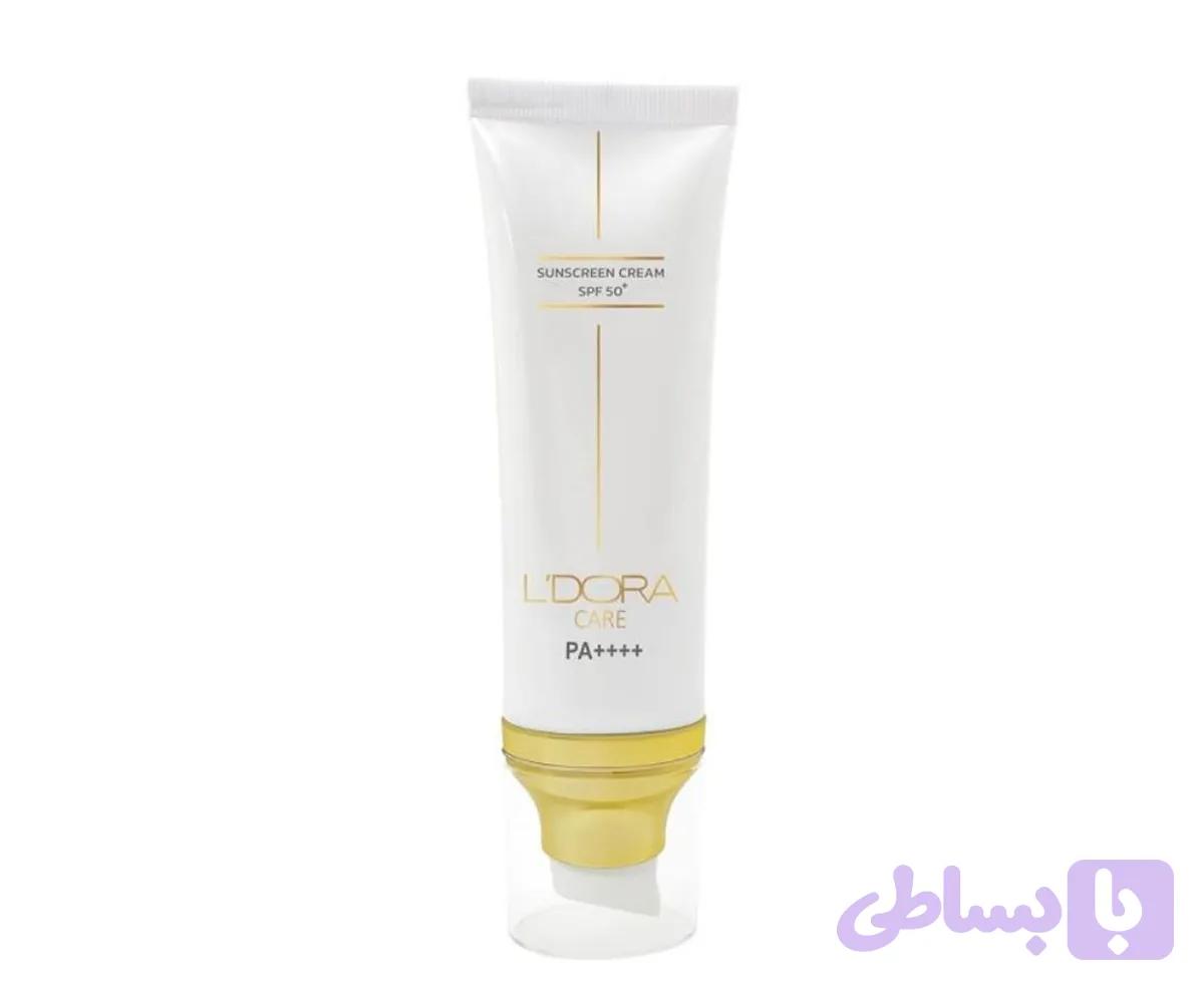 کرم ضدآفتاب +SPF50 بی رنگ مناسب انواع پوست لدورا کر ۸۰ میلی لیتر