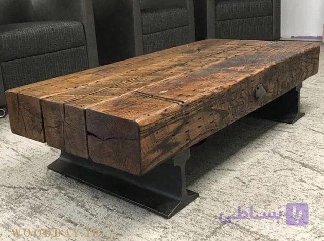 میز جلو مبلی چوبی روستیک