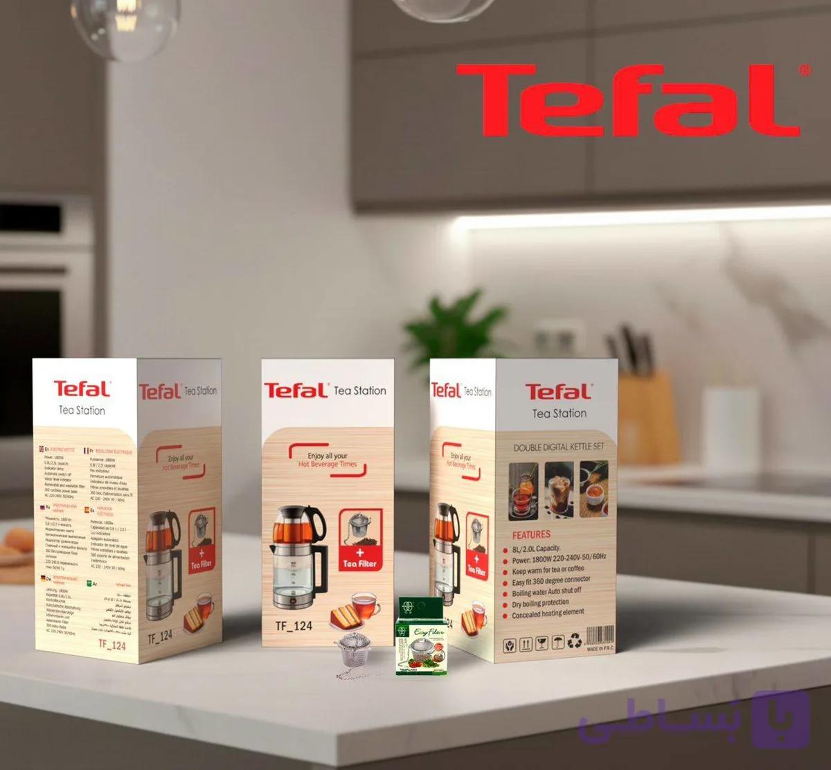 چای‌ساز سرهمی گرمکن‌دار Tefal مدل TF‑124