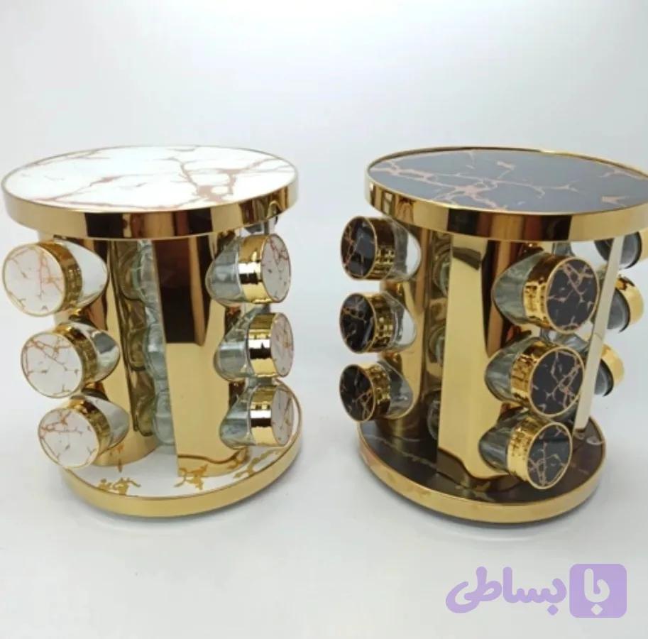 جا ادویه ماربل چرخشی ۱۲ عددی استیل ضد زنگ