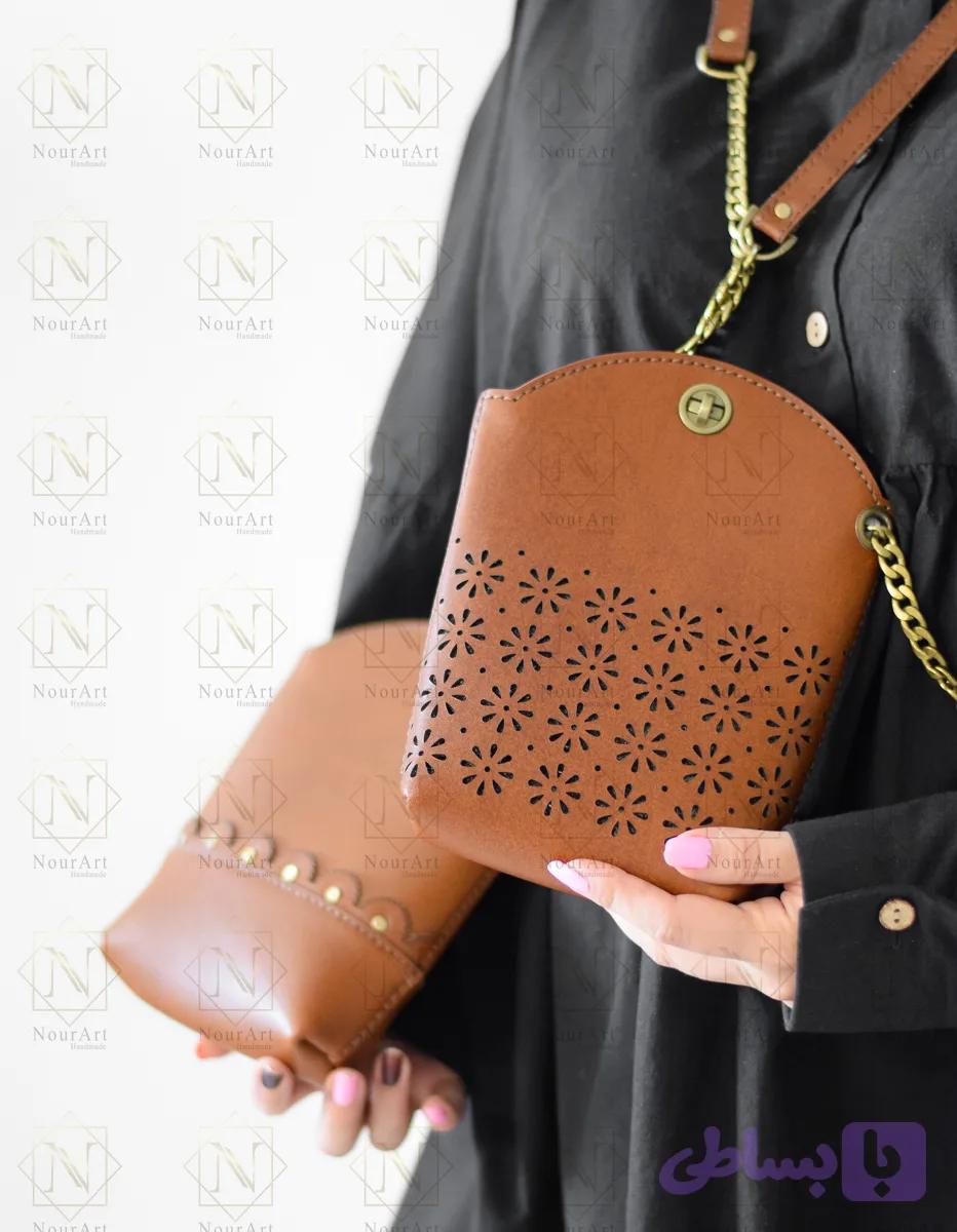 کیف دوشی زنانه چرم طبیعی مدل تیتیل