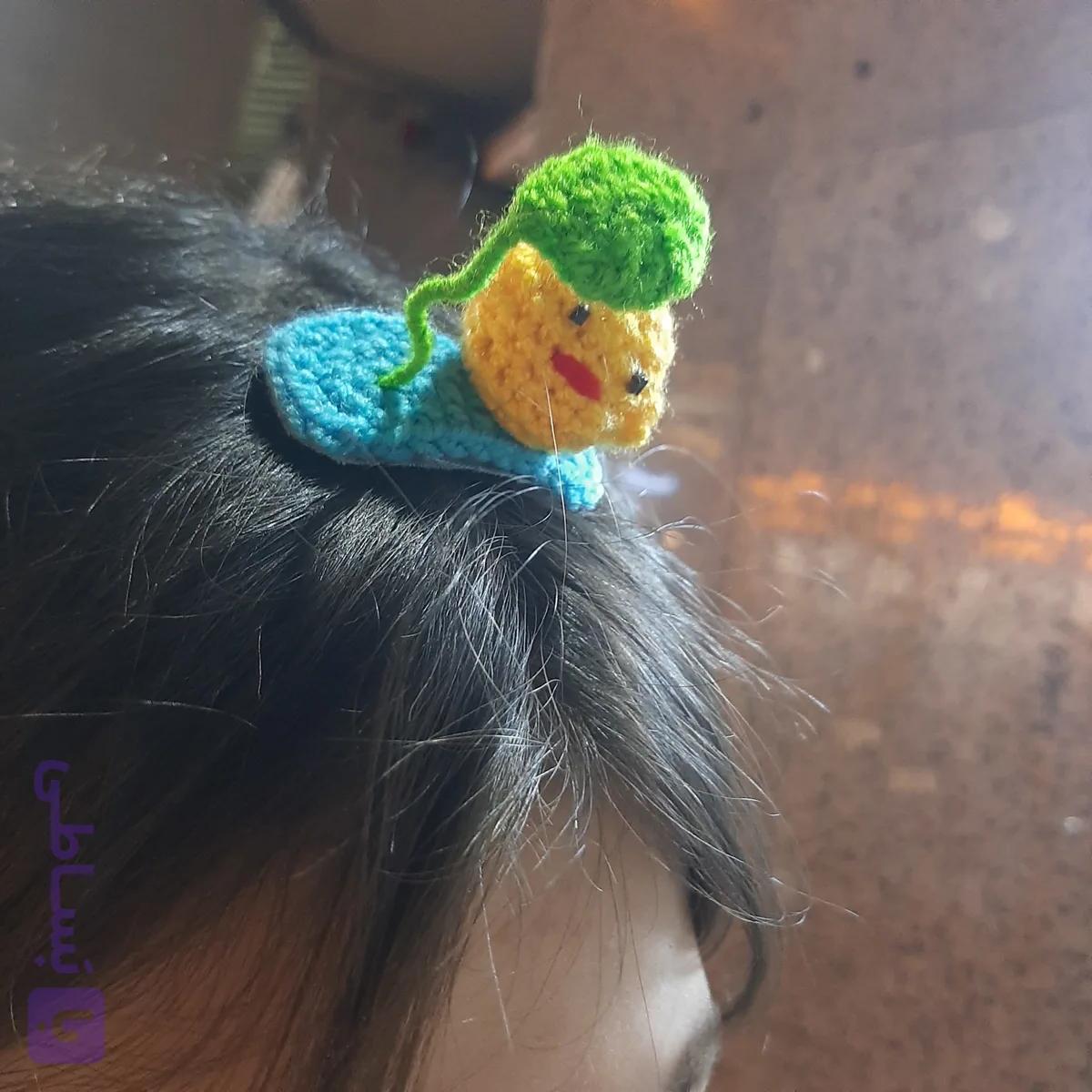 گیره مو فانتزی دستبافت بافتنی
