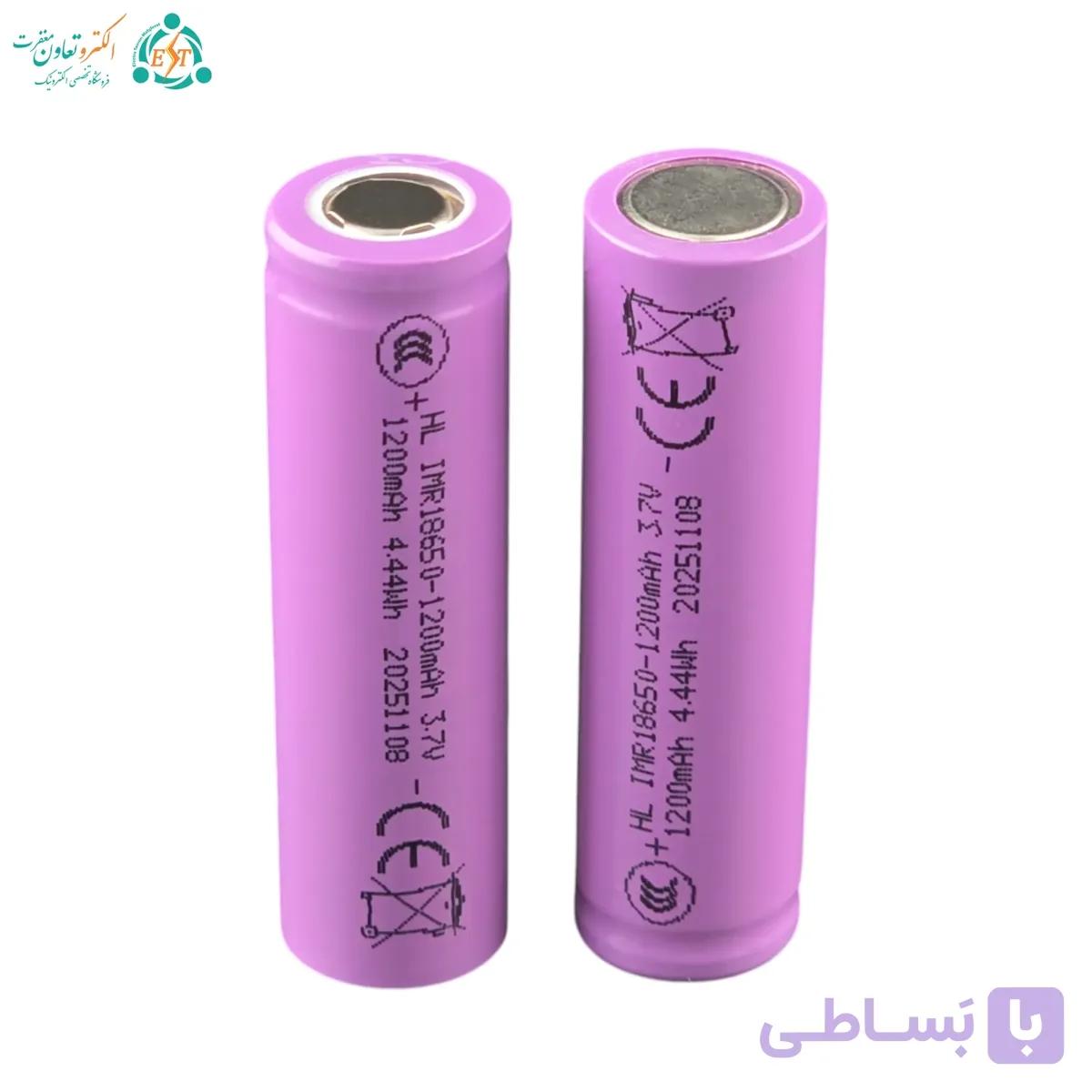 باتری لیتیوم یون 3.7 ولت سایز 18650 ظرفیت 1200mAh برند HONGLI — تصویر 1