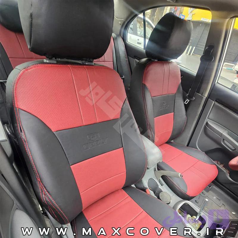 روکش صندلی جیلی امگرند 7 Geely Emgrand چرم مشکی زرشکی — تصویر 1