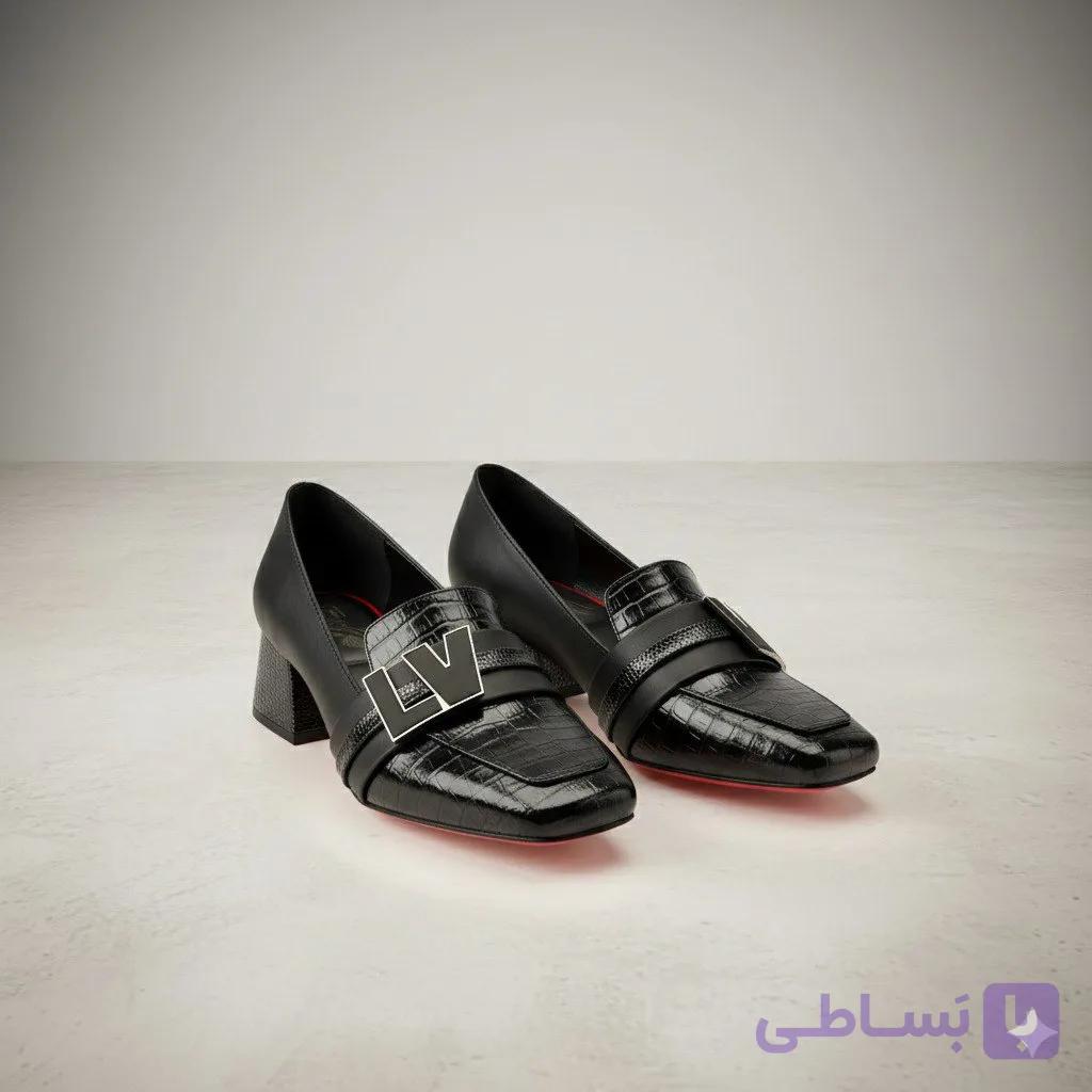 کفش کالج خوکی مدل LV رویه ورنی