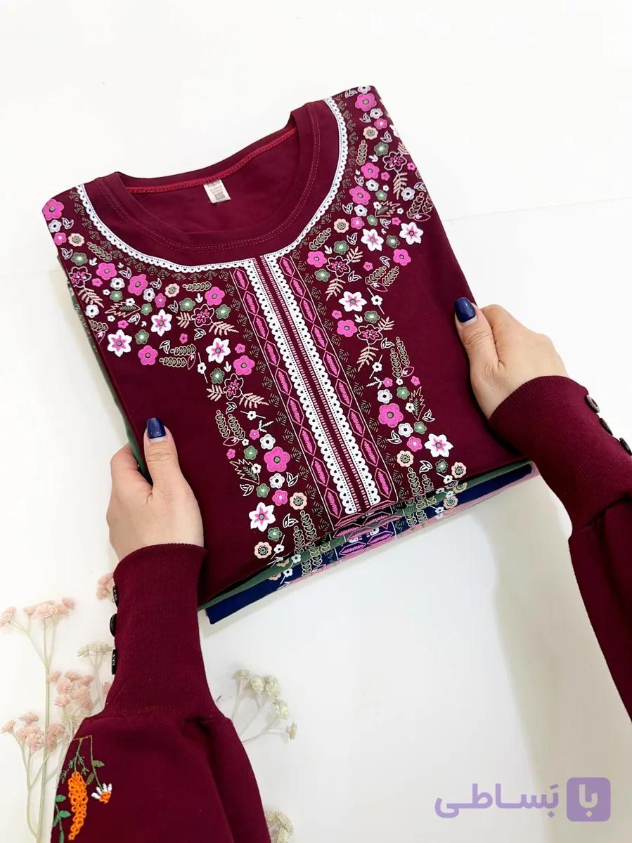 بلوز زنانه پنبه طرح پریزاد