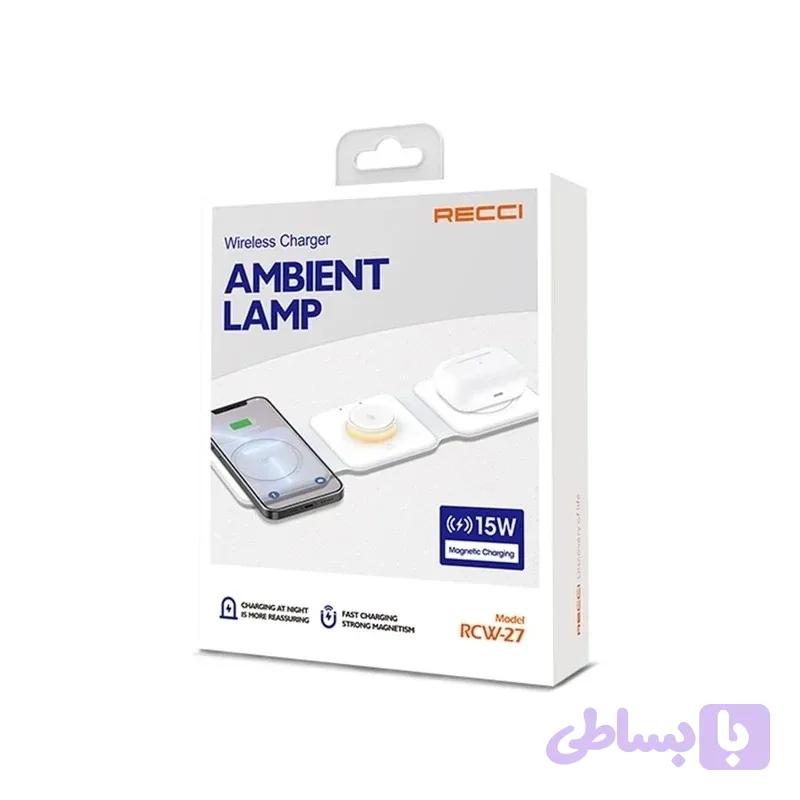 شارژر بی‌سیم RECCI مدل RCW-Z7 با توان 15 وات و مگنت قوی