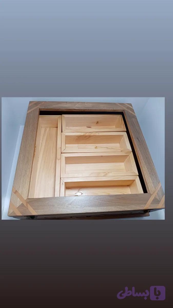 جعبه چوبی قاشق و چنگال