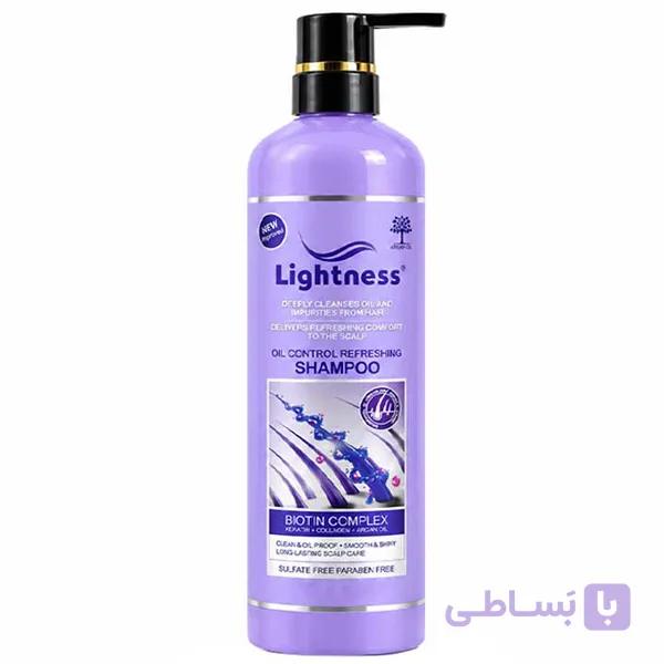 شامپو بدون سولفات کنترل کننده چربی لایتنس Lightness Oil Control Refreshing Shampoo Biotin 900Ml — تصویر 1