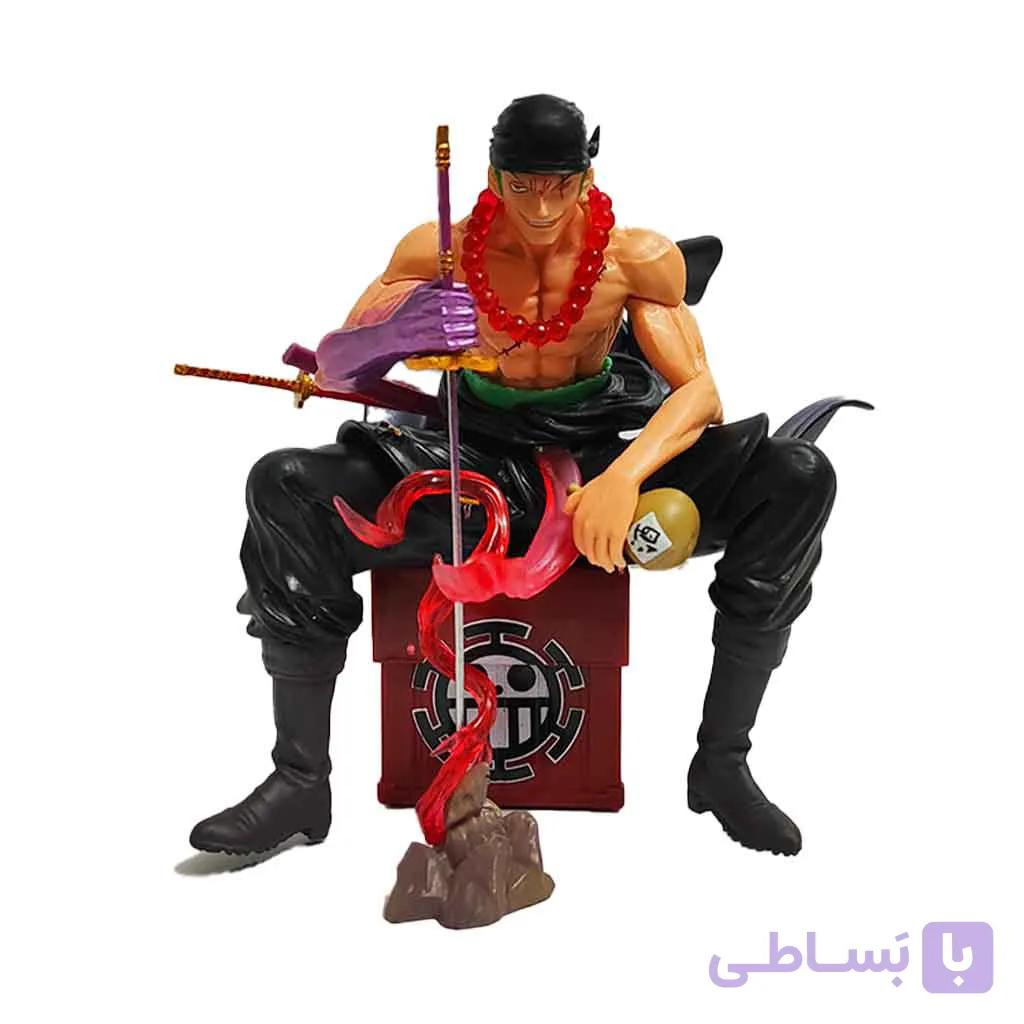 اکشن فیگور زورو نشسته به همراه سر اضافه | Roronoa Zoro Sit On Barrel — تصویر 1